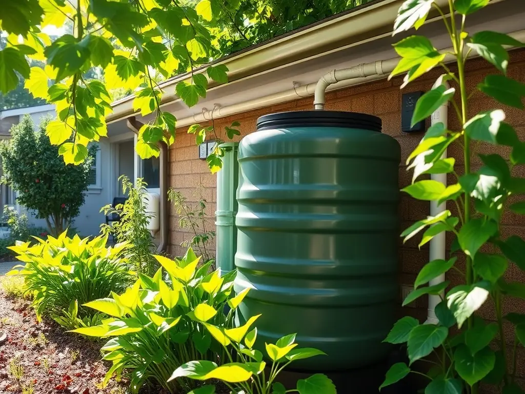A step-by-step guide with clear visuals demonstrating how to build a simple rainwater harvesting system for desert gardens, part of PupfishCo.'s educational materials.