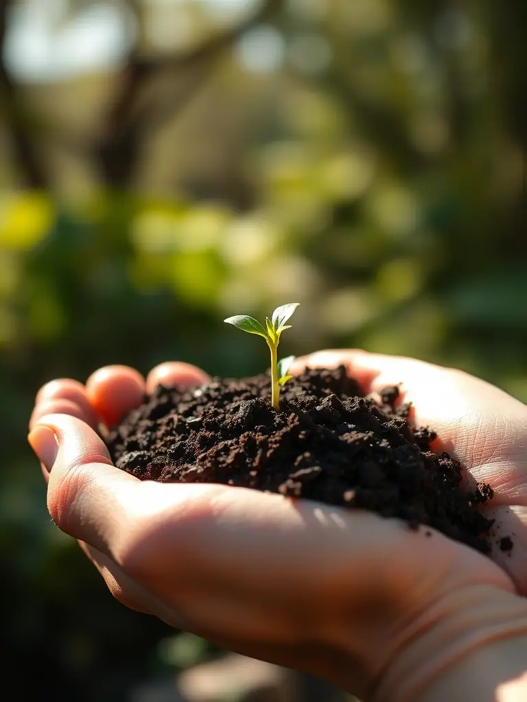 A close-up photograph showing two groups of germinating desert wildflower seeds, one watered with tap water and the other with rainwater, highlighting the difference in germination rates.